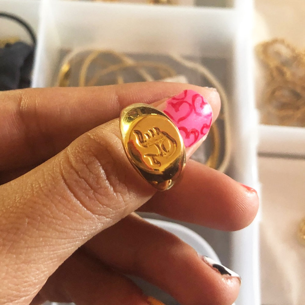 Alphabet Signet Ring