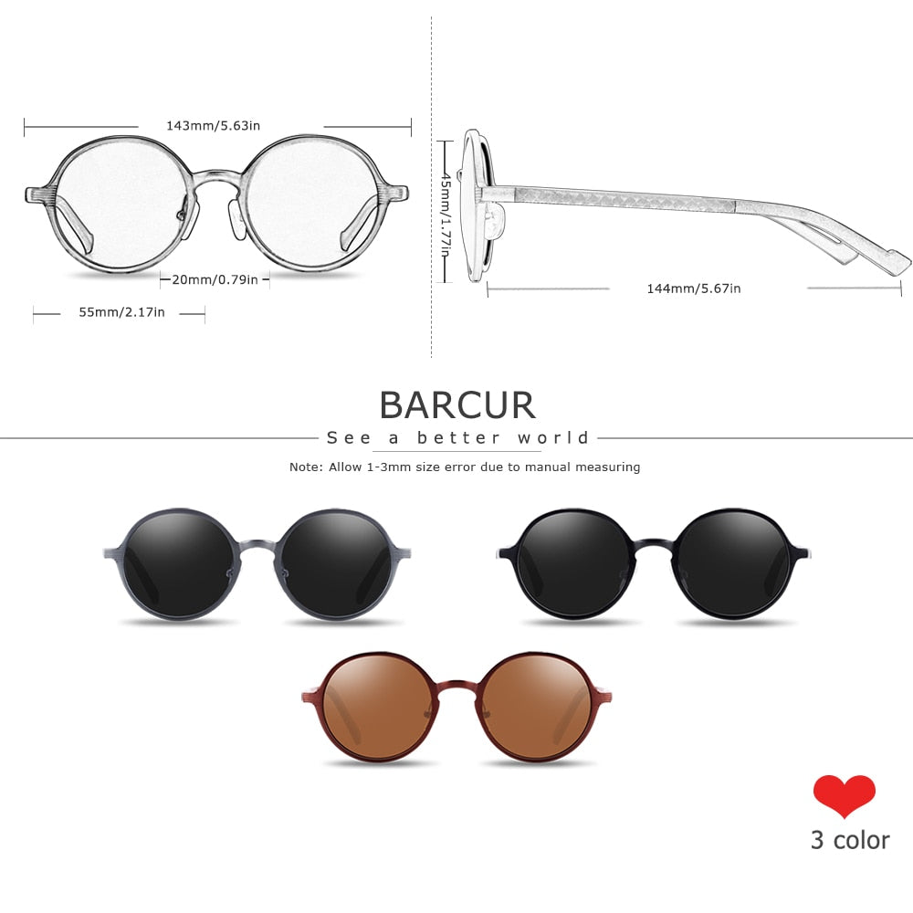 Round Retro BARCUR Sunglasses