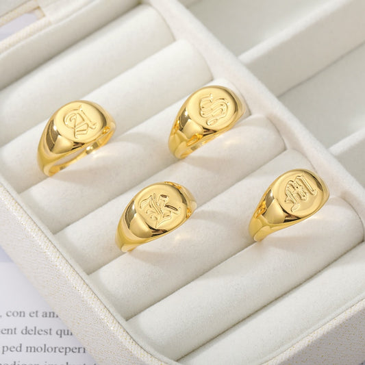 Alphabet Signet Ring