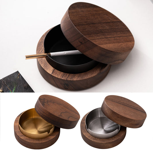 Walnut Ashtray with Cover